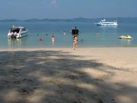 Koh Rang Yai has a lovely beach with clear inviting water