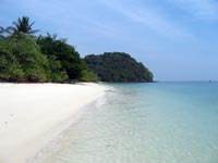 the long, sandy beach on the east of the island has some lovely unspoiled stretches