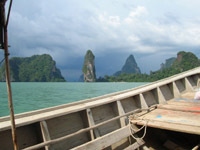 Renting a longtail boat is a great way to explore the bay