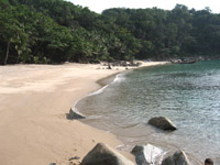 There is a small restaurant at the southern end of Banana Beach