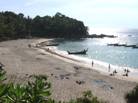 Freedom Beach can only be reached by boat