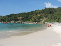 There is good snorkelling at the south end of Freedom Beach