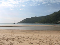 Yachts often moor off Nai Harn Beach