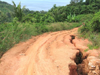 Getting to Nui Beach is not easy - photos do not do justice to how steep this track is - do not drive a car