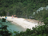 Land access to Relax Beach is blocked by a hotel